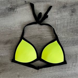 Yellow and Black Bikini Top